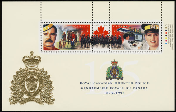 1998 CDN - Sc1737b 45¢ x 2 RCMP SS Original Miniature Sht MNH